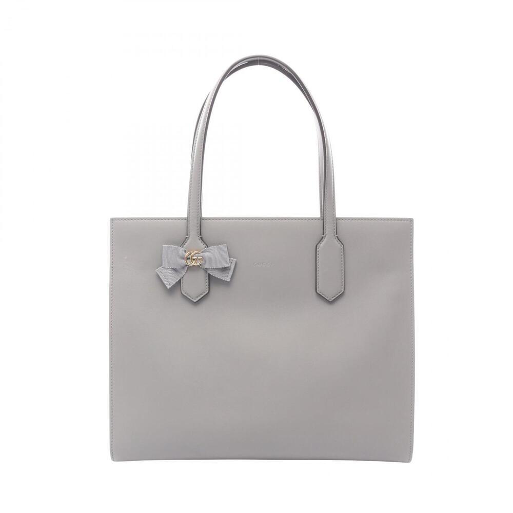 GUCCI Authentic Gray Leather Tote Bag